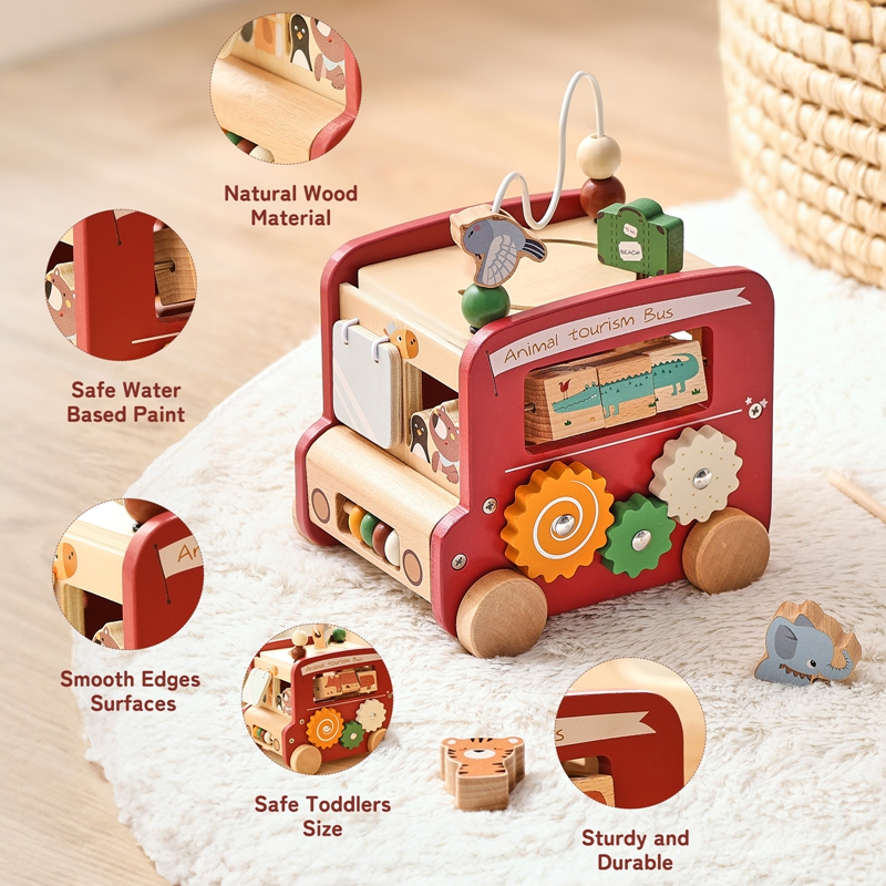 Wooden Bus Toy Custom Name Fre - огляд і ціна Kids Education Name