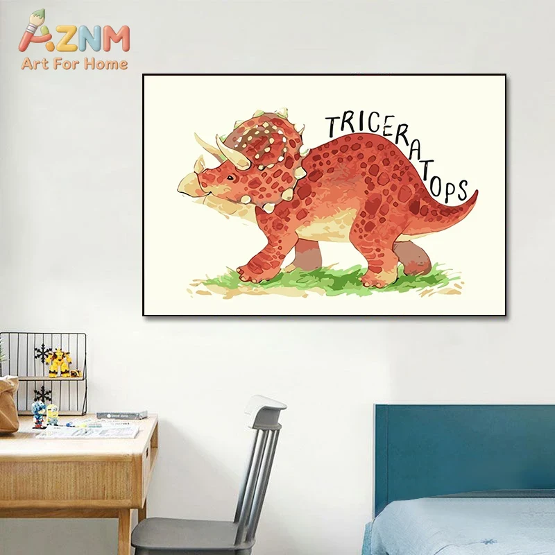 AZNM Watercolor Dinosaur Canva - огляд і ціна Kids Education Name