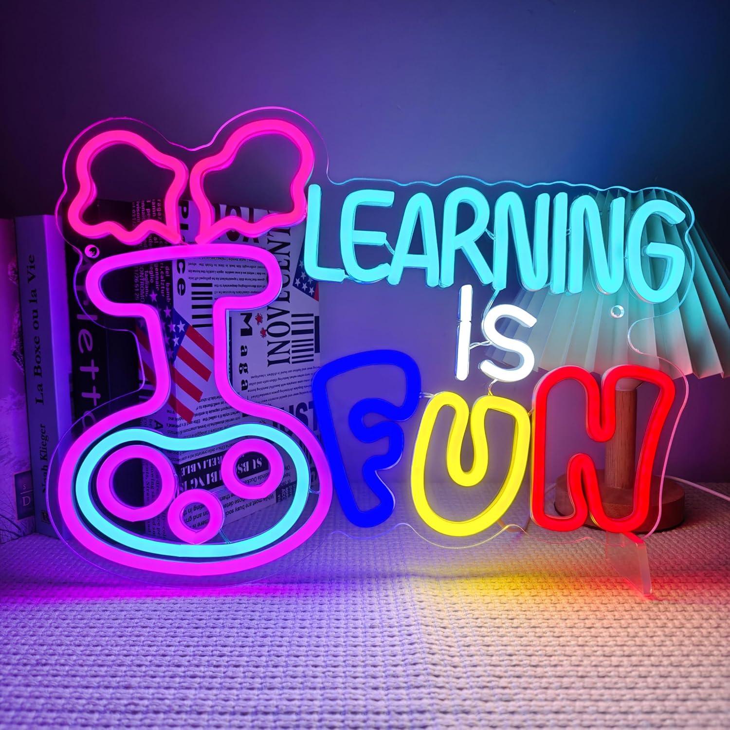 Learning Is Fun Neon Sign USB  - огляд і ціна Kids Education Motivation