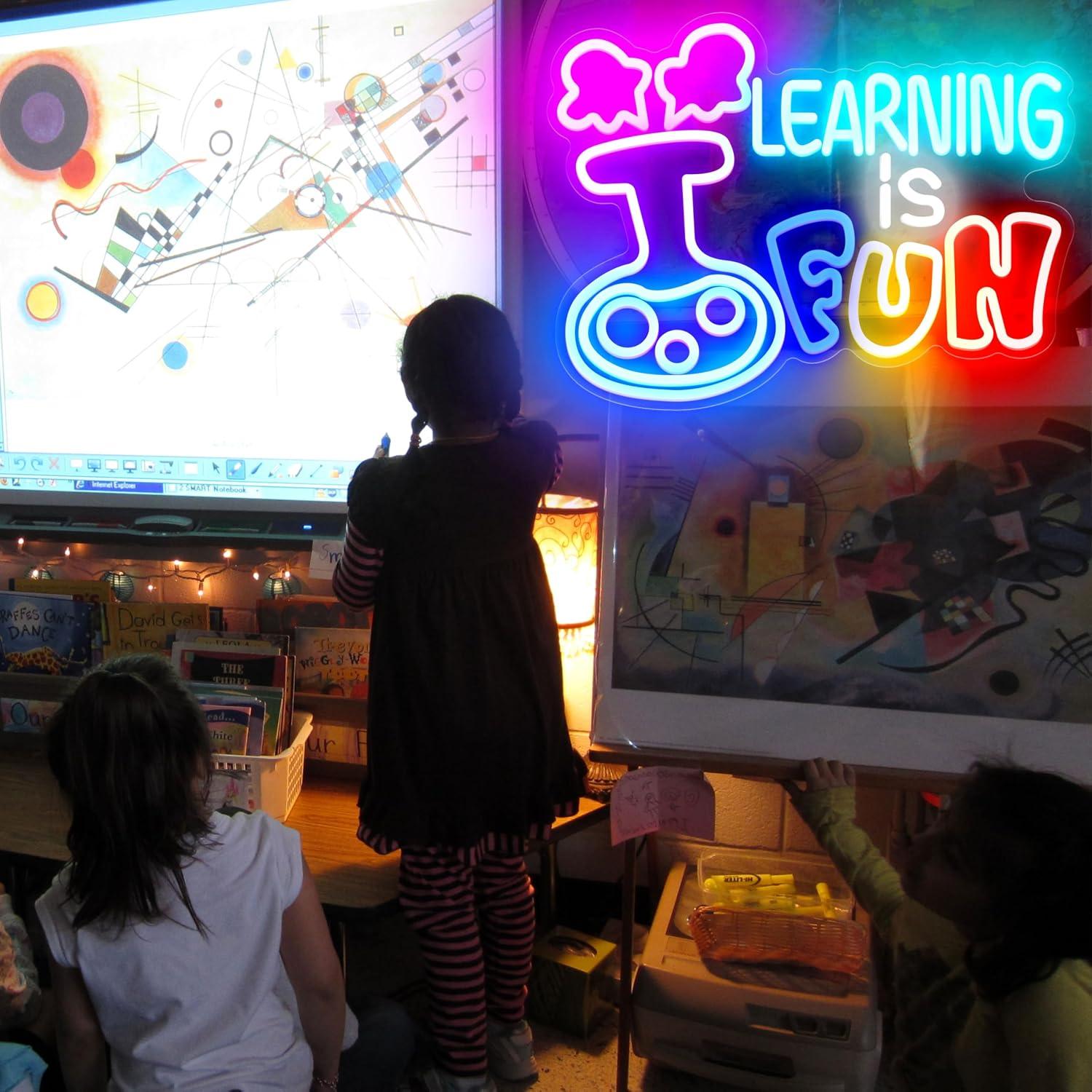 Learning Is Fun Neon Sign USB  - огляд і ціна Kids Education Motivation