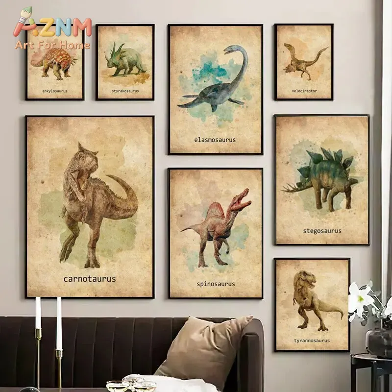AZNM Vintage Dinosaur Canvas W - огляд і ціна Kids Education Name